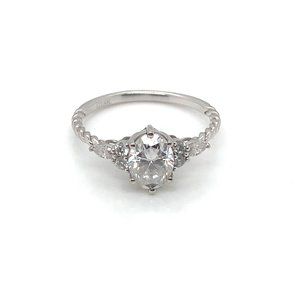 18K White Gold Lab Created Diamond Engagement Ring (1 CT)